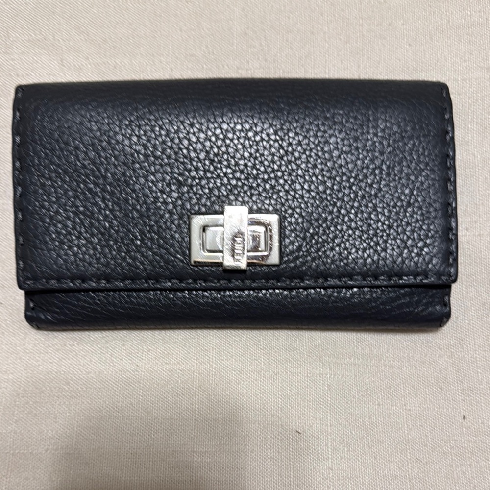 Authentic Fendi Selleria Long Wallet – Dark Gray